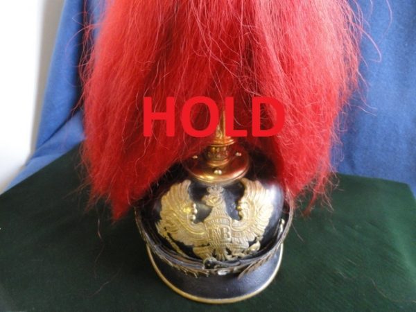 Imperial Prussian Band Officer’s Spiked Helmet w/Red Plume (#28748)